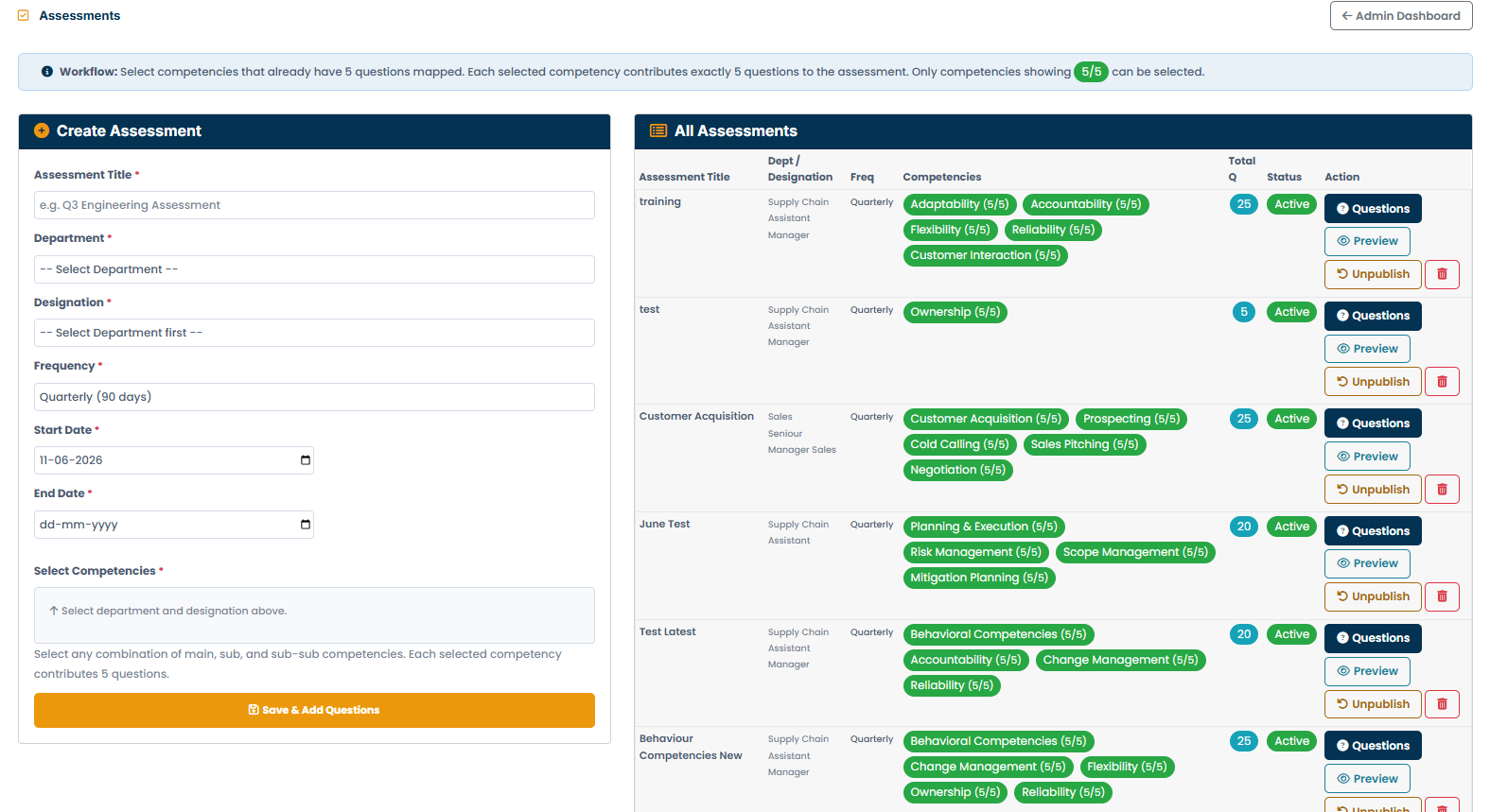 Assessments Engine
